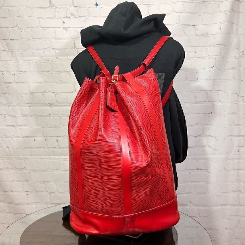 LOUIS VUITTON Epi Randonnee GM Castillan Red. Big Roomy Backpack. - Picture 16 of 17